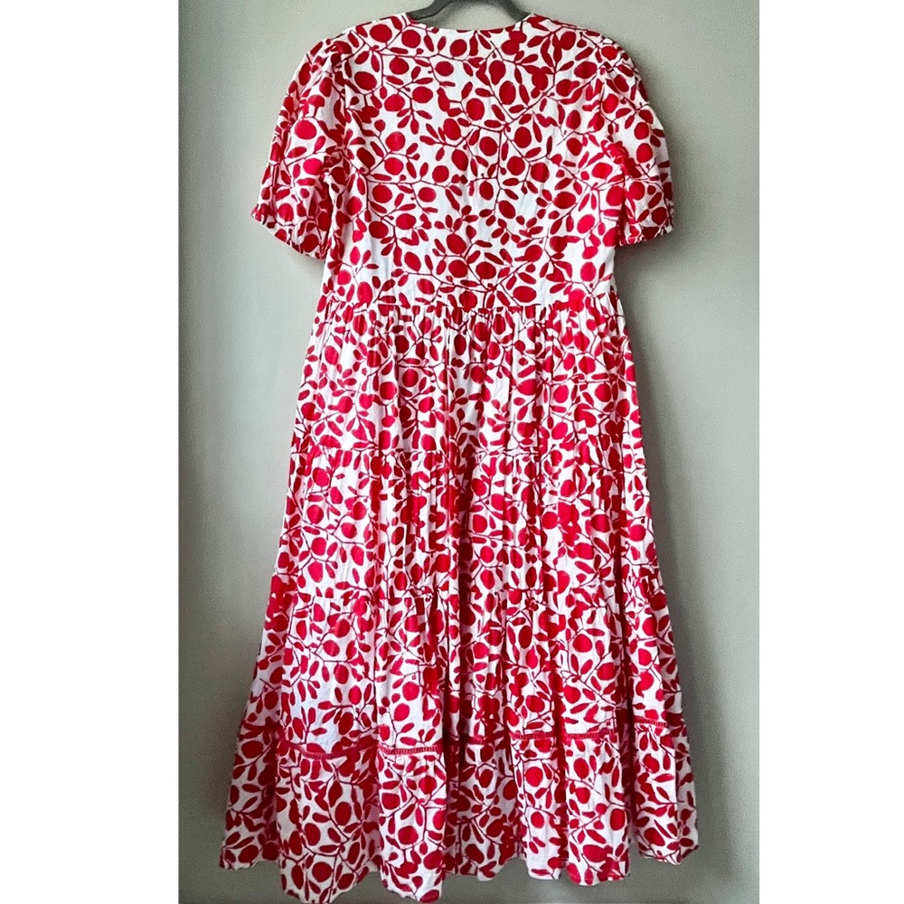 Ro's Garden Daphne Midi Dress Okari Red Floral Maxi Dress in Women's Large - Picture 3 of 5